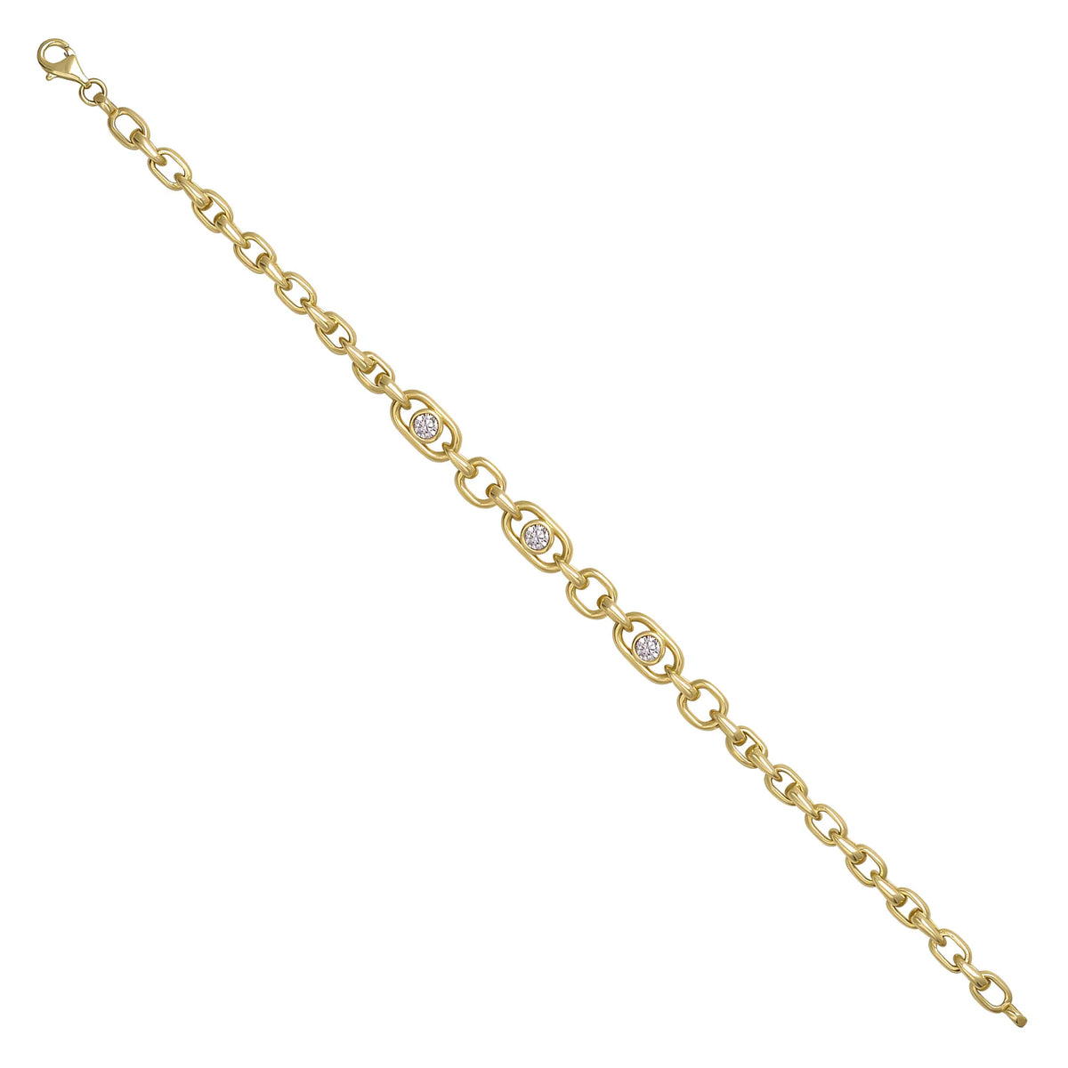 Solid gold fancy link bracelet, 13.50 g — shown at an angle across the frame.