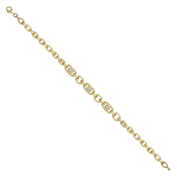 Solid gold fancy link bracelet, 13.50 g — shown at an angle across the frame.