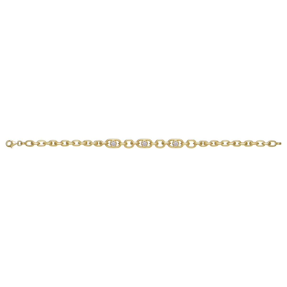 Solid gold fancy link bracelet, 13.50 g — shown square on a plain background.