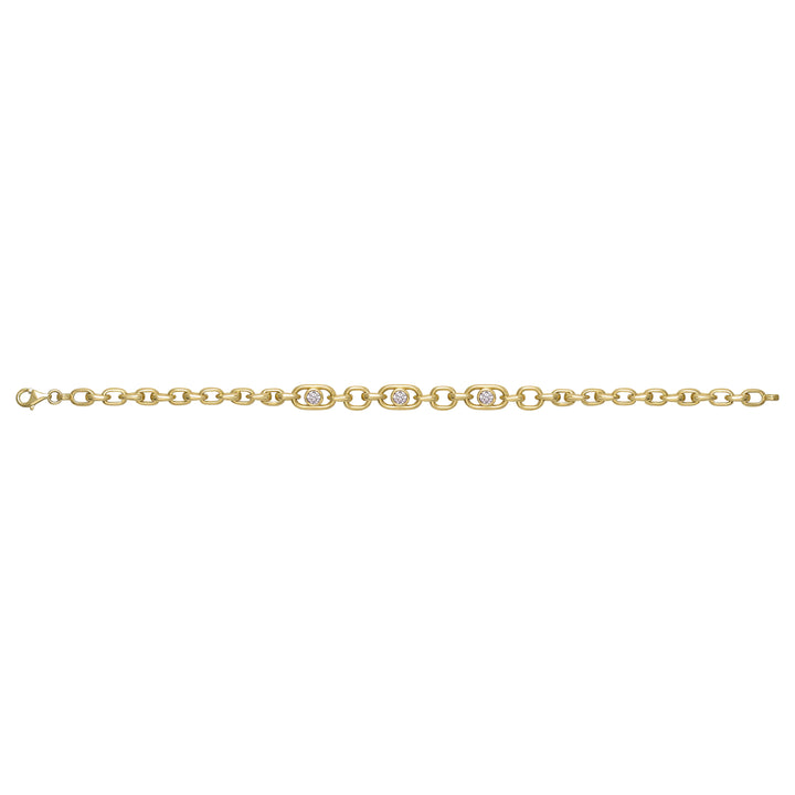 Solid gold fancy link bracelet, 13.50 g — shown square on a plain background.