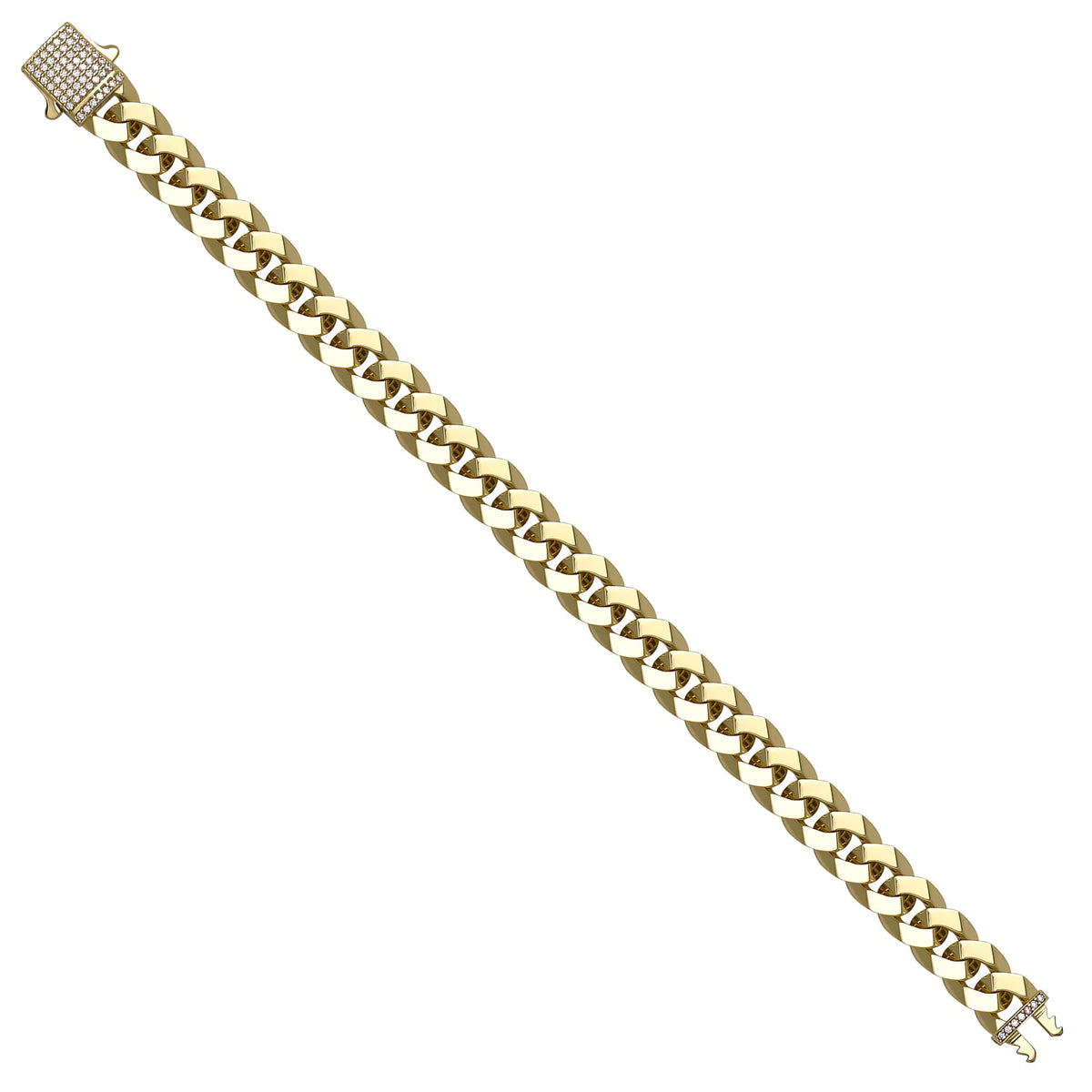 Solid gold curb bracelet, 17.80 g — shown at an angle across the frame.