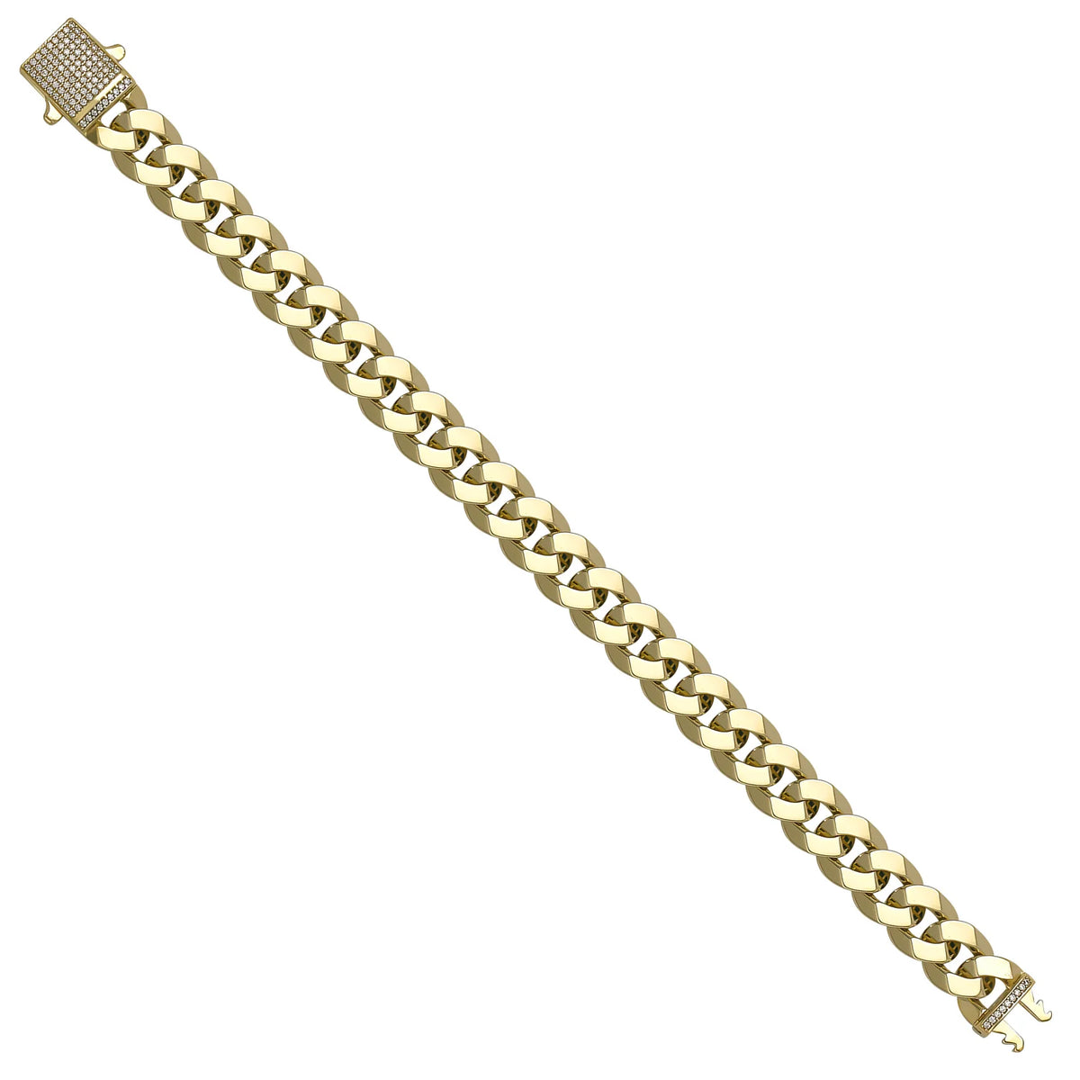 Solid gold curb bracelet, 19.25 g — shown at an angle across the frame.