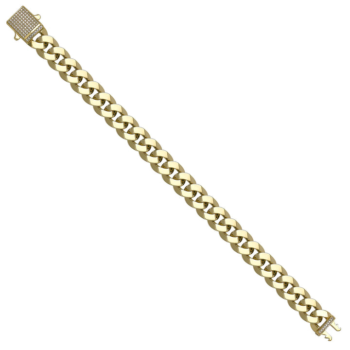 Solid gold curb bracelet, 19.25 g — shown at an angle across the frame.