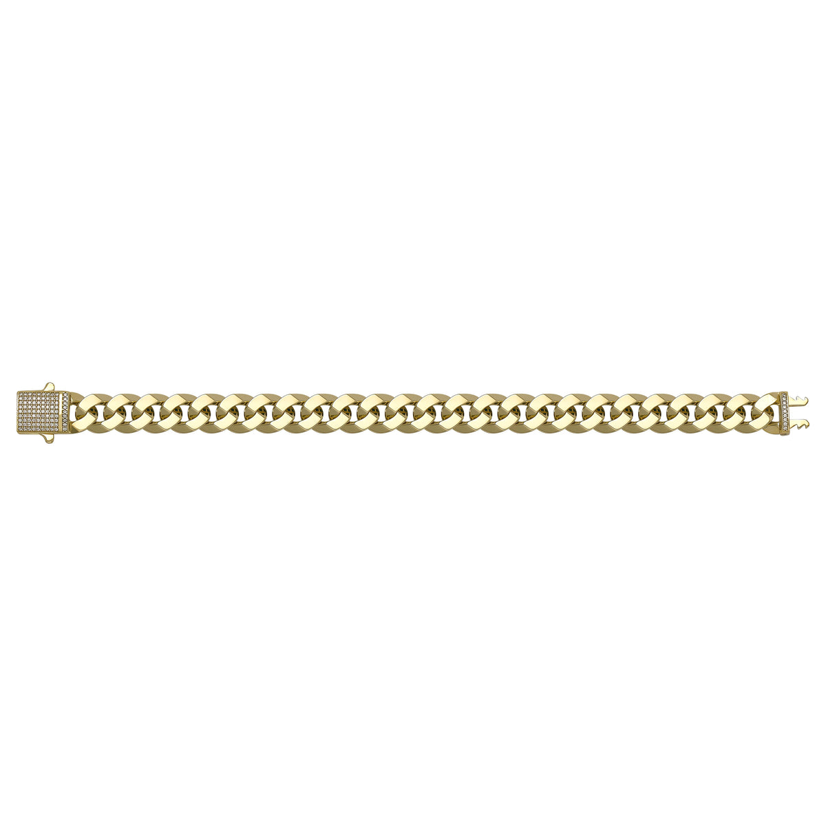 Solid gold curb bracelet, 19.25 g — shown square on a plain background.