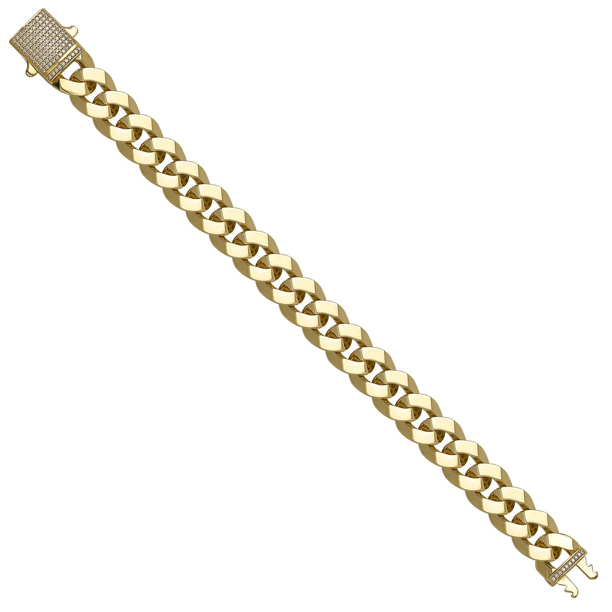 Solid gold curb bracelet, 24.75 g — shown at an angle across the frame.