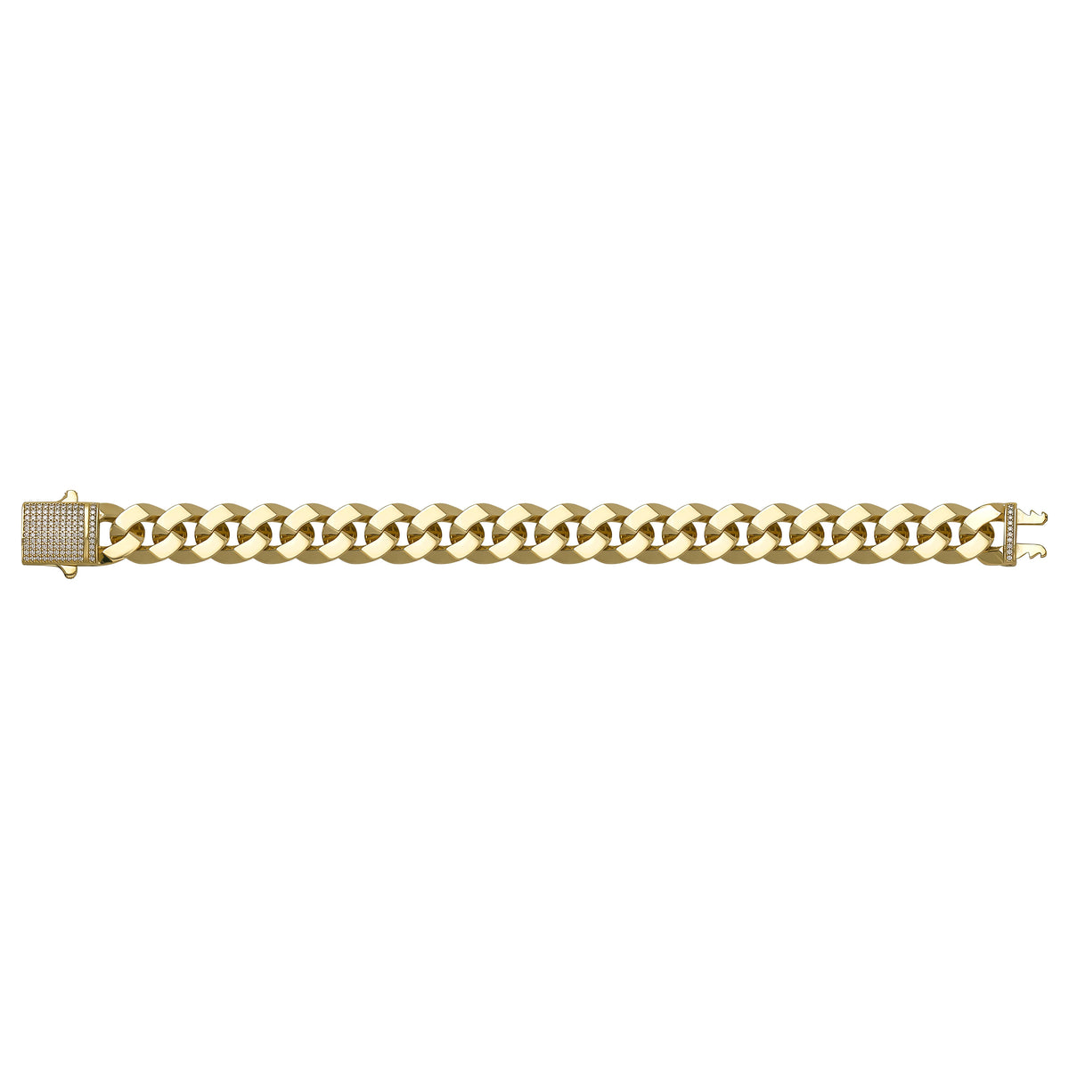 Solid gold curb bracelet, 24.75 g — shown square on a plain background.