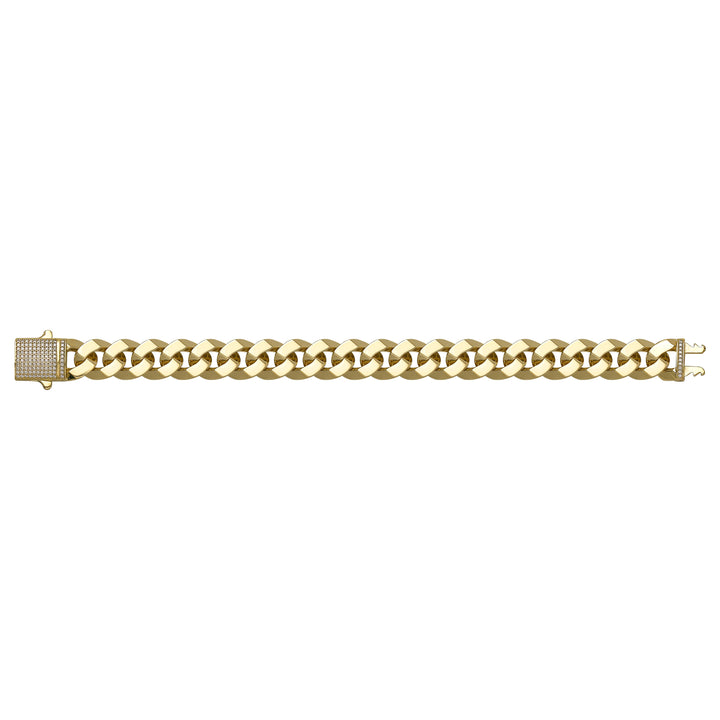 Solid gold curb bracelet, 24.75 g — shown square on a plain background.