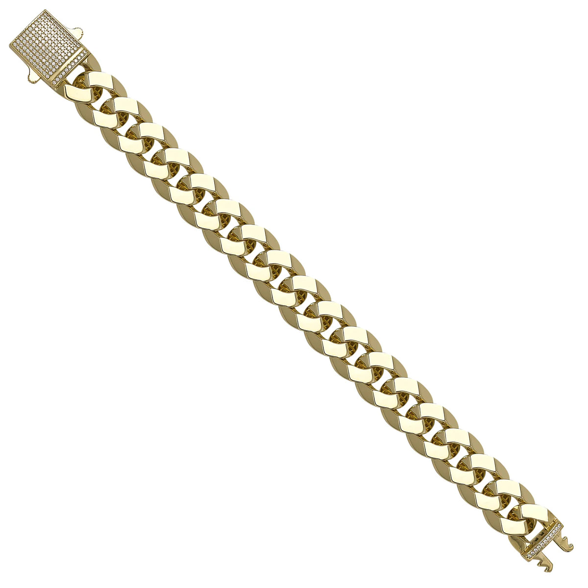 Solid gold curb bracelet, 32.90 g — shown at an angle across the frame.