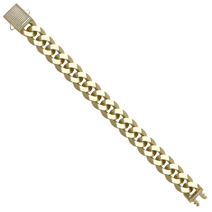 Solid gold curb bracelet, 32.90 g — shown at an angle across the frame.