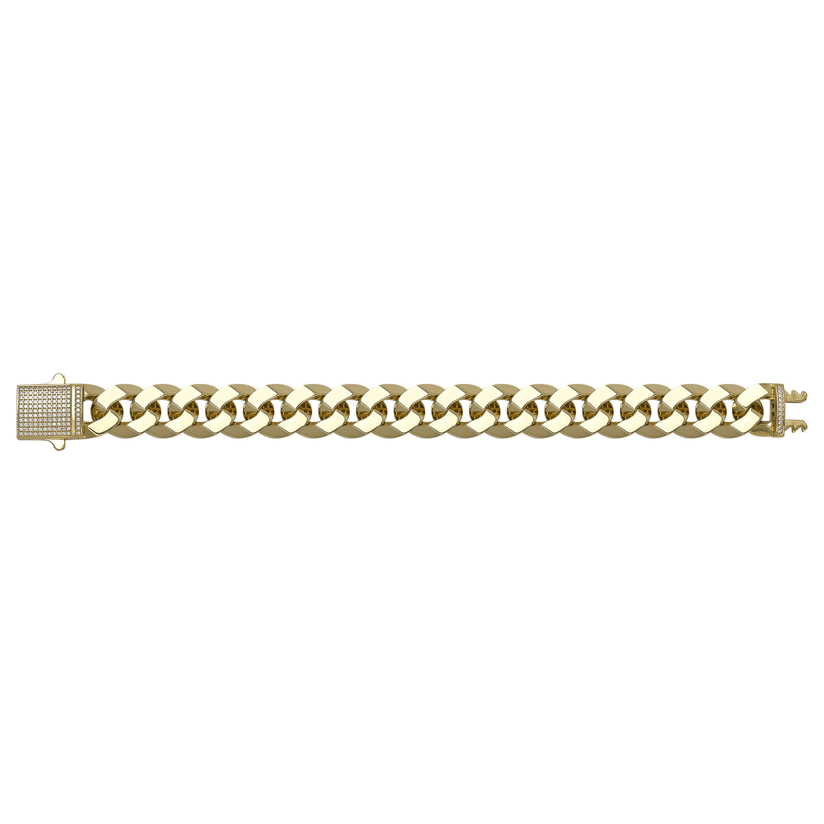 Solid gold curb bracelet, 32.90 g — shown square on a plain background.