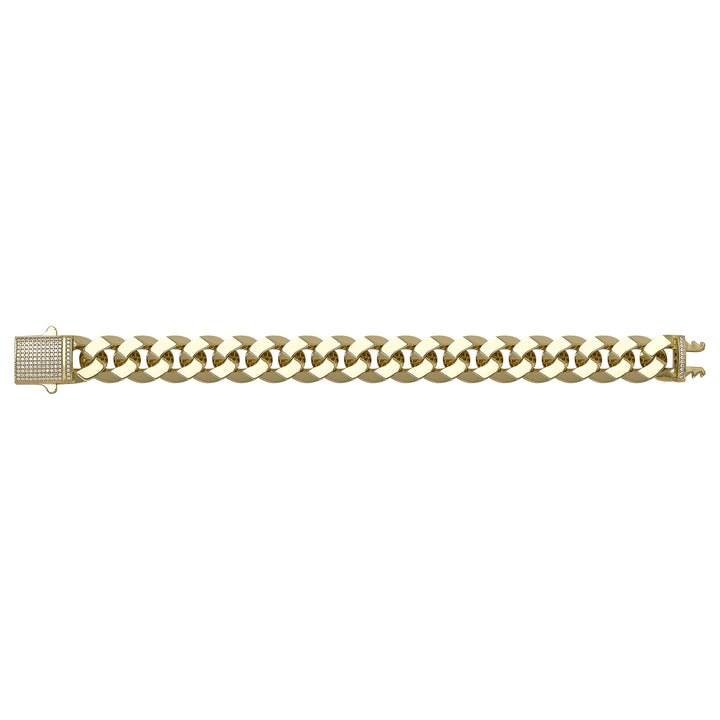 Solid gold curb bracelet, 32.90 g — shown square on a plain background.