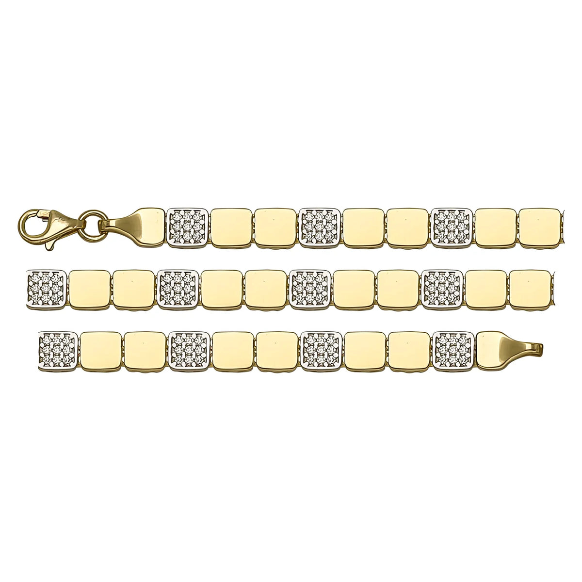 Solid gold id bracelet, 8.60 g — shown in three rows across the frame.