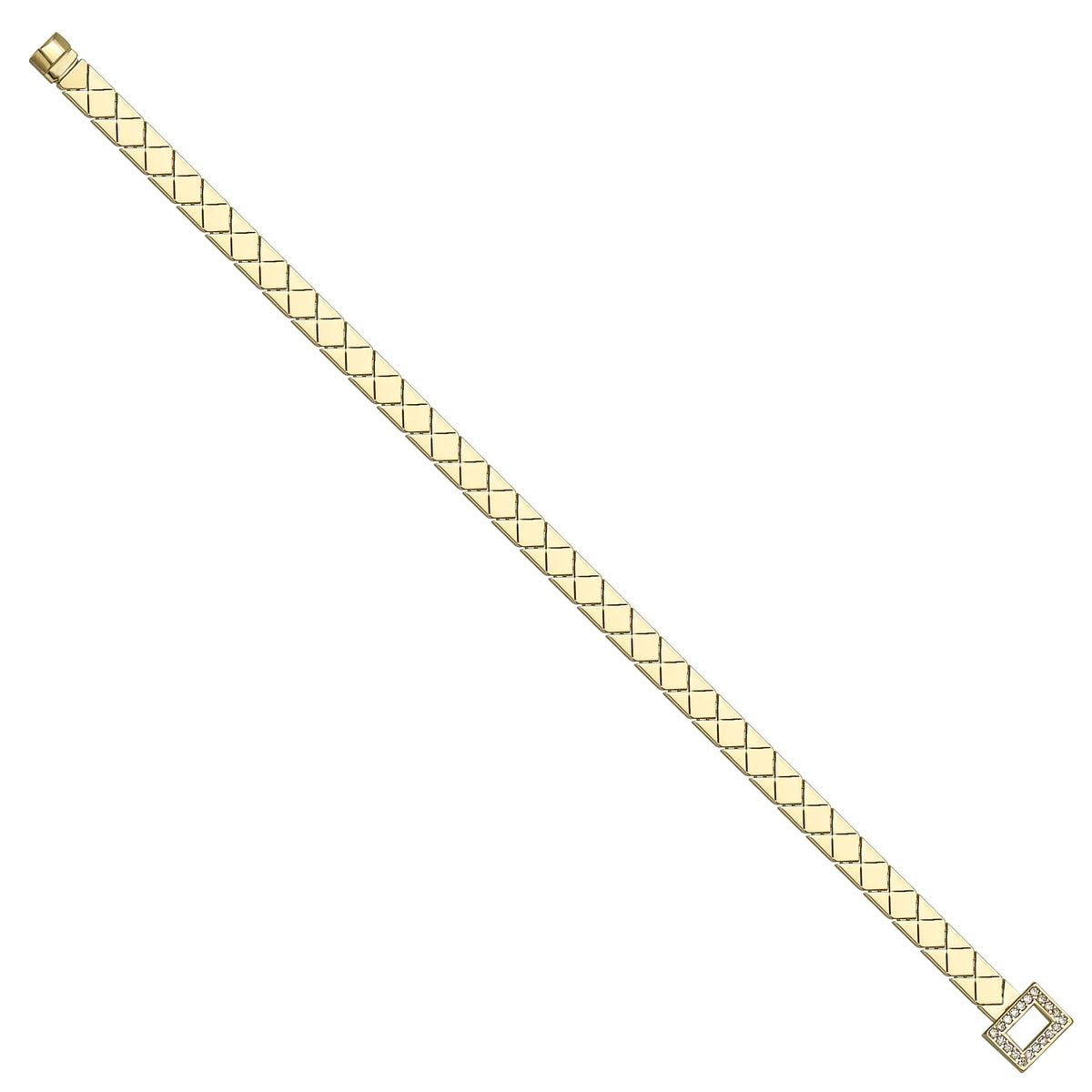 Solid gold braided bracelet, 8.75 g — shown at an angle across the frame.