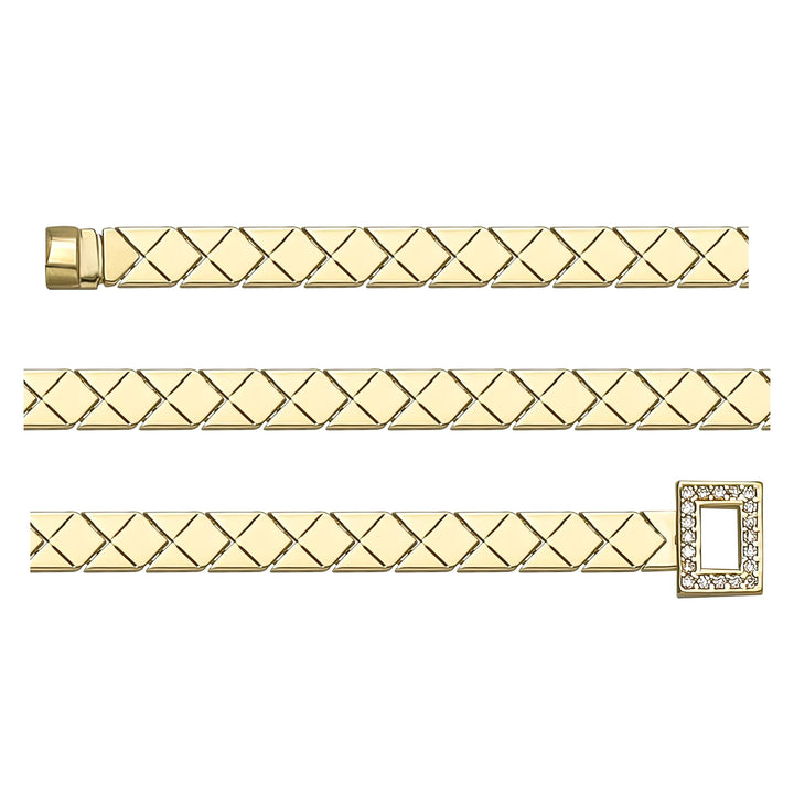 Solid gold braided bracelet, 8.75 g — shown in three rows across the frame.