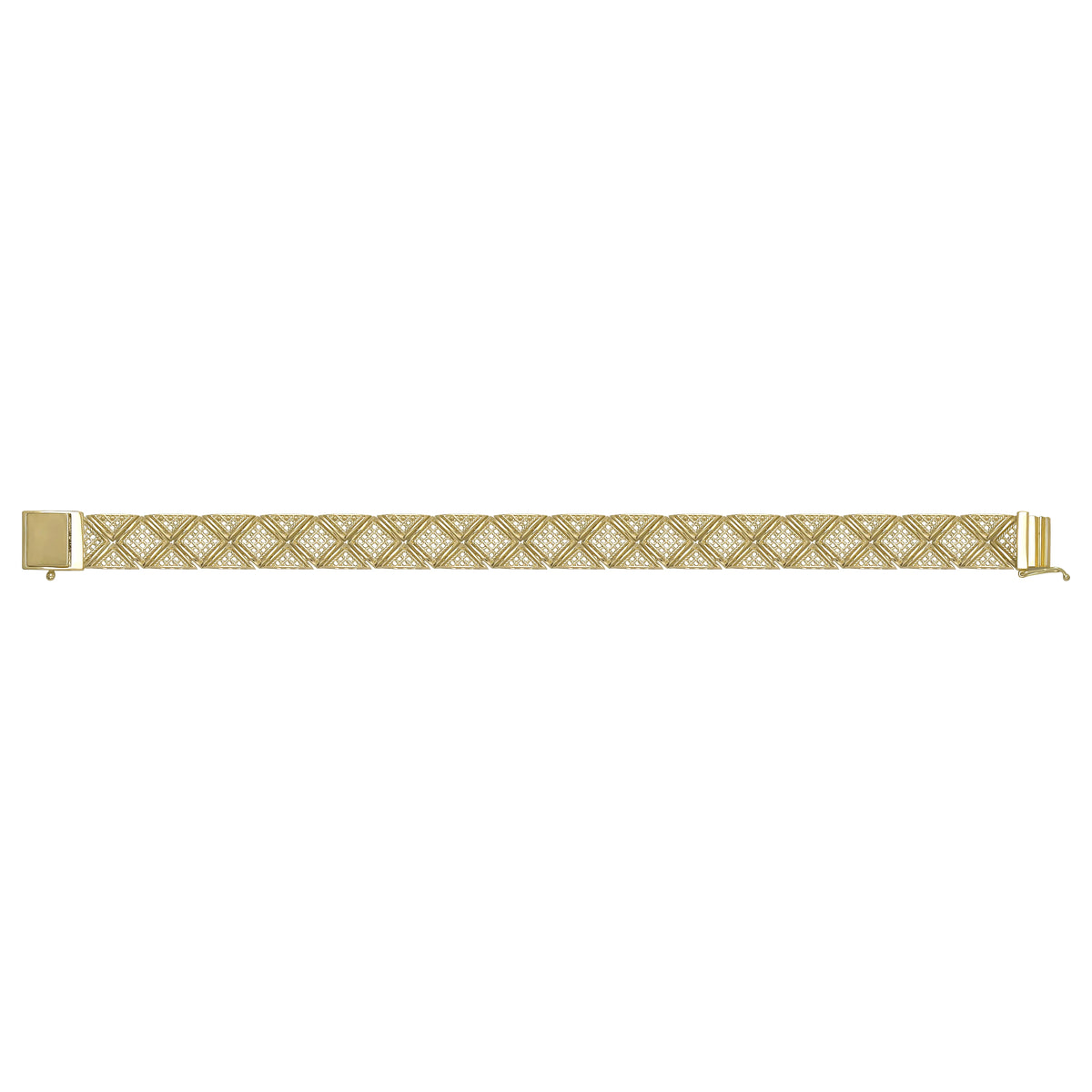 Solid gold braided bracelet, 18.20 g — shown square on a plain background.