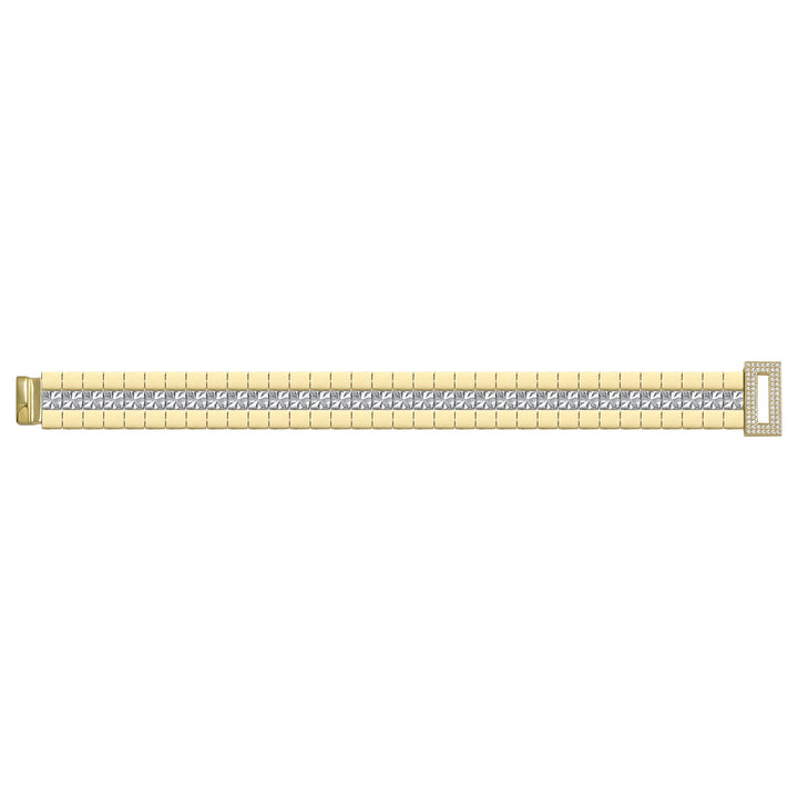 Solid gold brick link bracelet, 22.32 g — shown square on a plain background.
