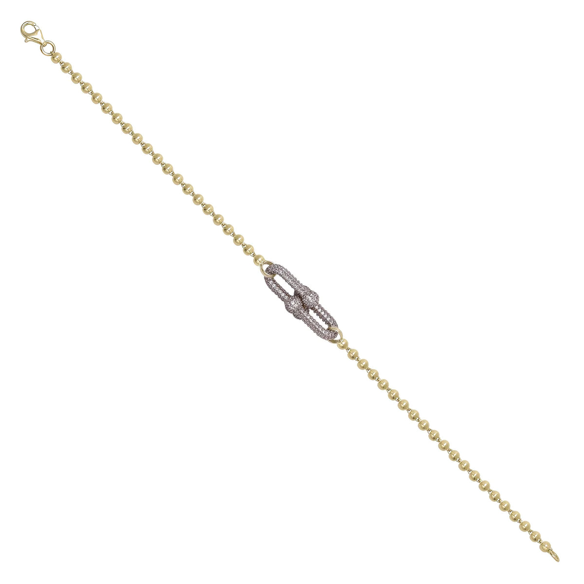 Solid gold fancy link bracelet, 6.79 g — shown at an angle across the frame.