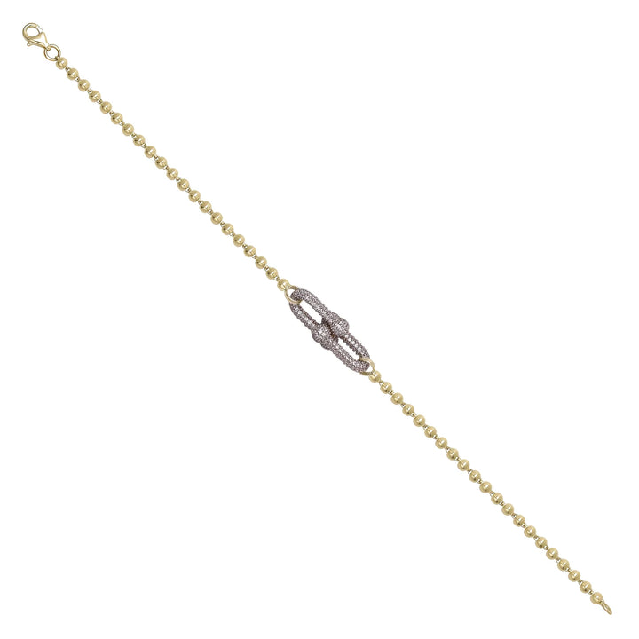 Solid gold fancy link bracelet, 6.79 g — shown at an angle across the frame.