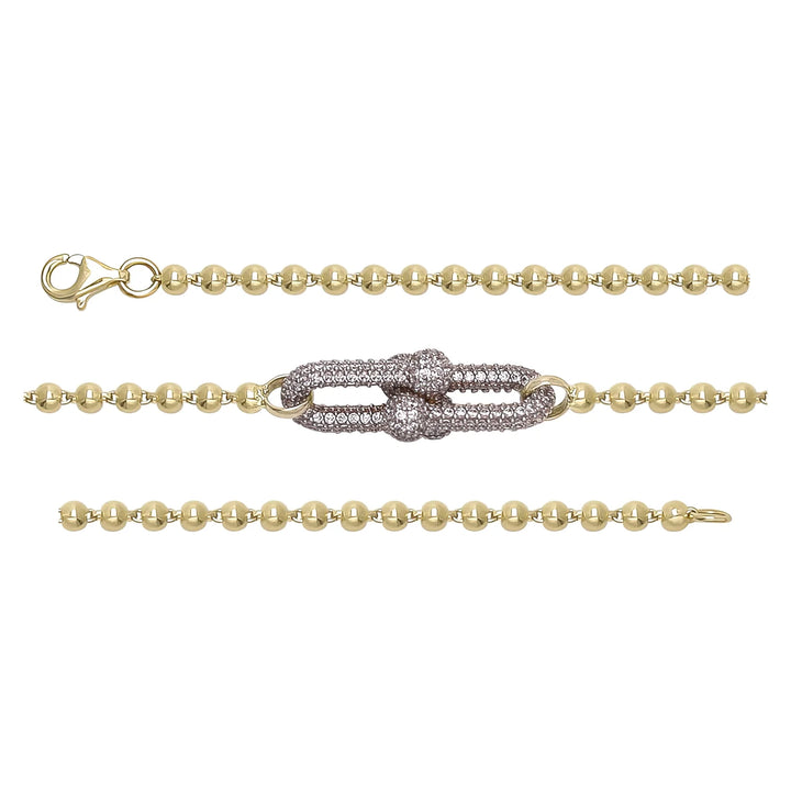 Solid gold fancy link bracelet, 6.79 g — shown in three rows across the frame.