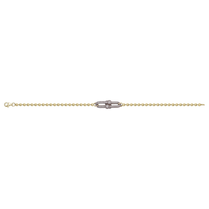 Solid gold fancy link bracelet, 6.79 g — shown square on a plain background.