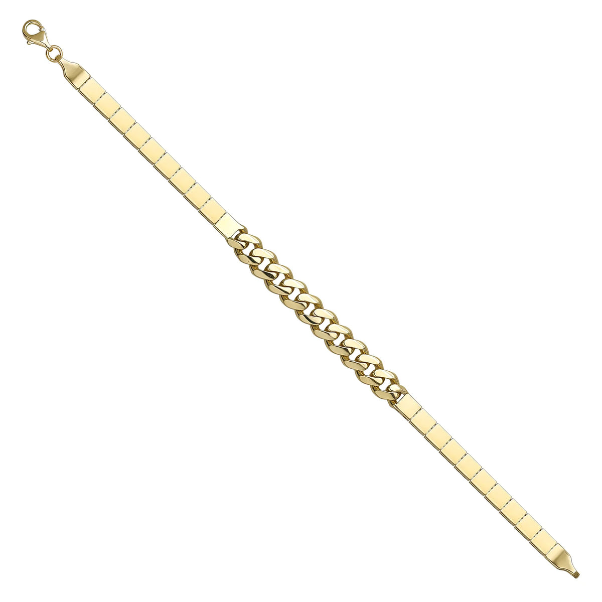 Solid gold curb bracelet, 7.45 g — shown at an angle across the frame.