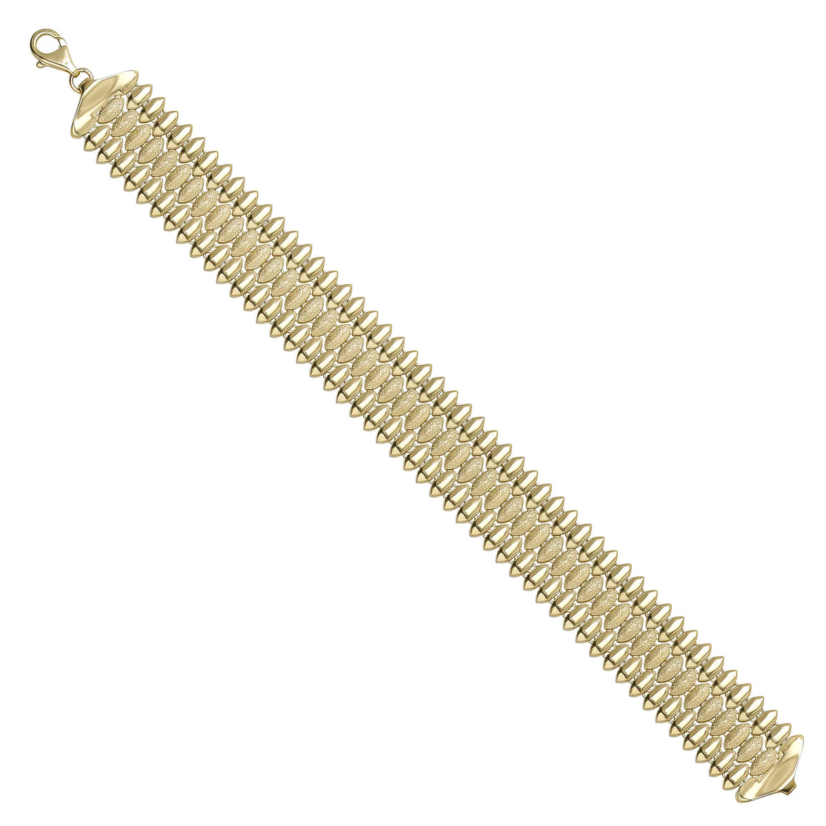 Solid gold bead bracelet, 19.29 g — shown at an angle across the frame.