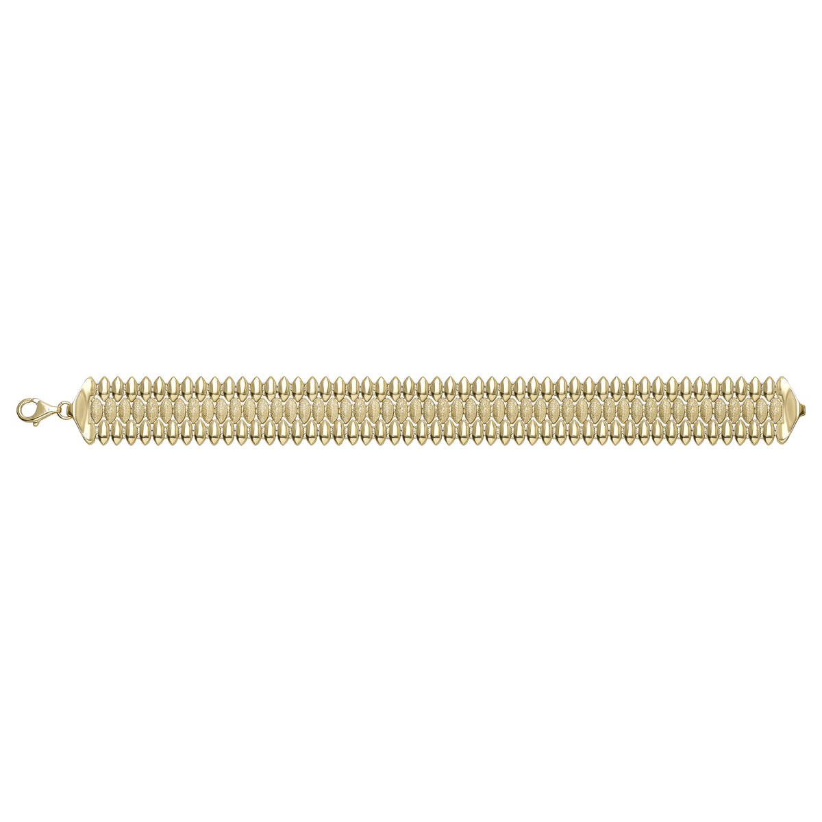 Solid gold bead bracelet, 19.29 g — shown square on a plain background.