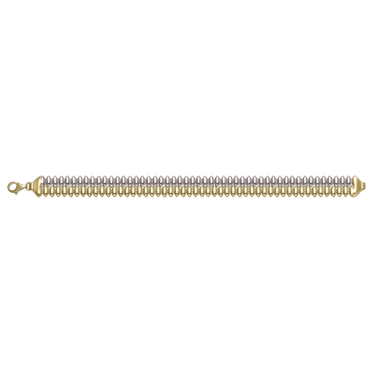 Solid gold bead bracelet, 13.10 g — shown square on a plain background.