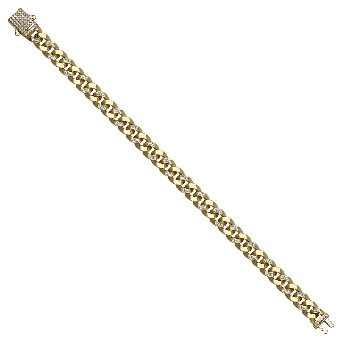 Solid gold curb bracelet, 13.65 g — shown at an angle across the frame.