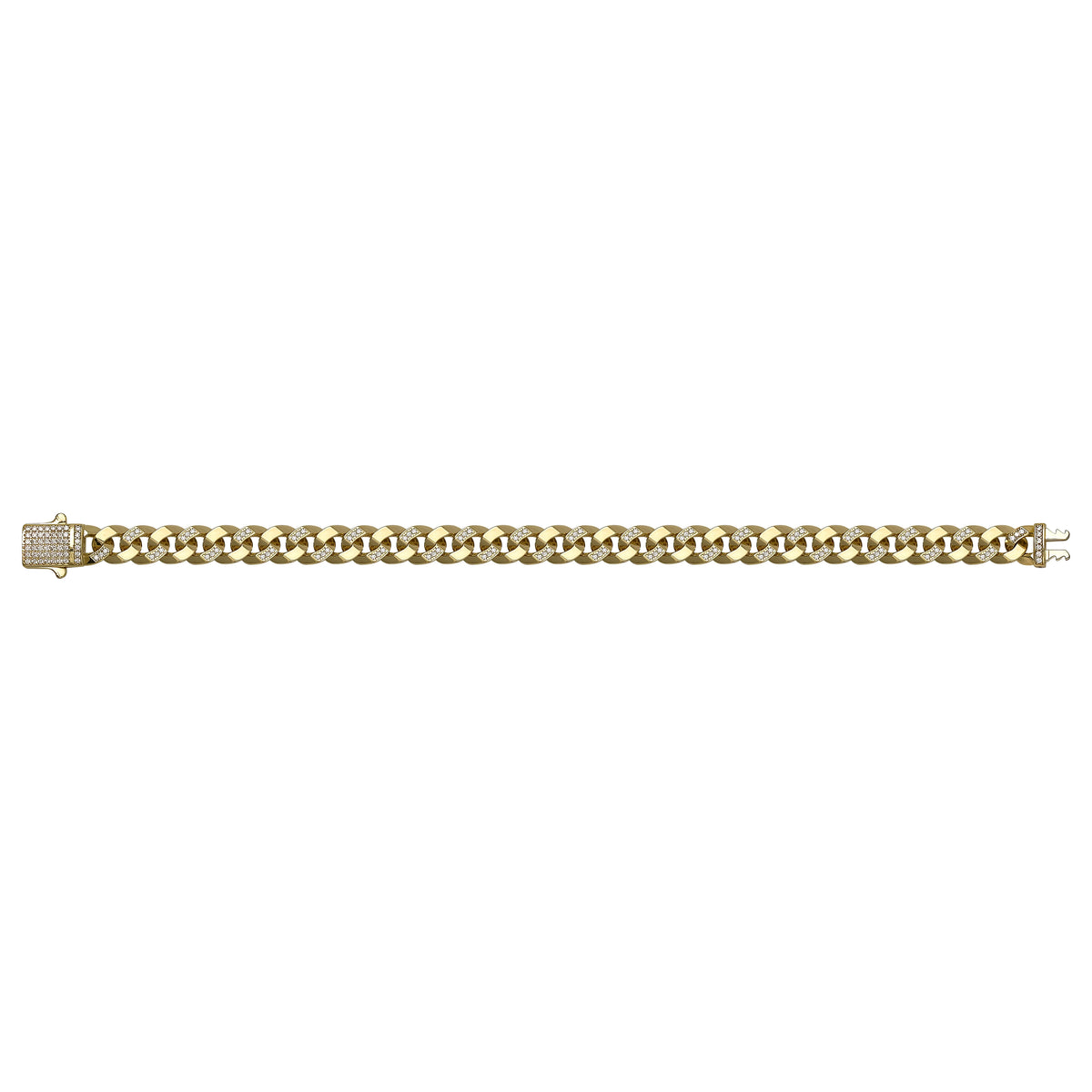 Solid gold curb bracelet, 13.65 g — shown square on a plain background.