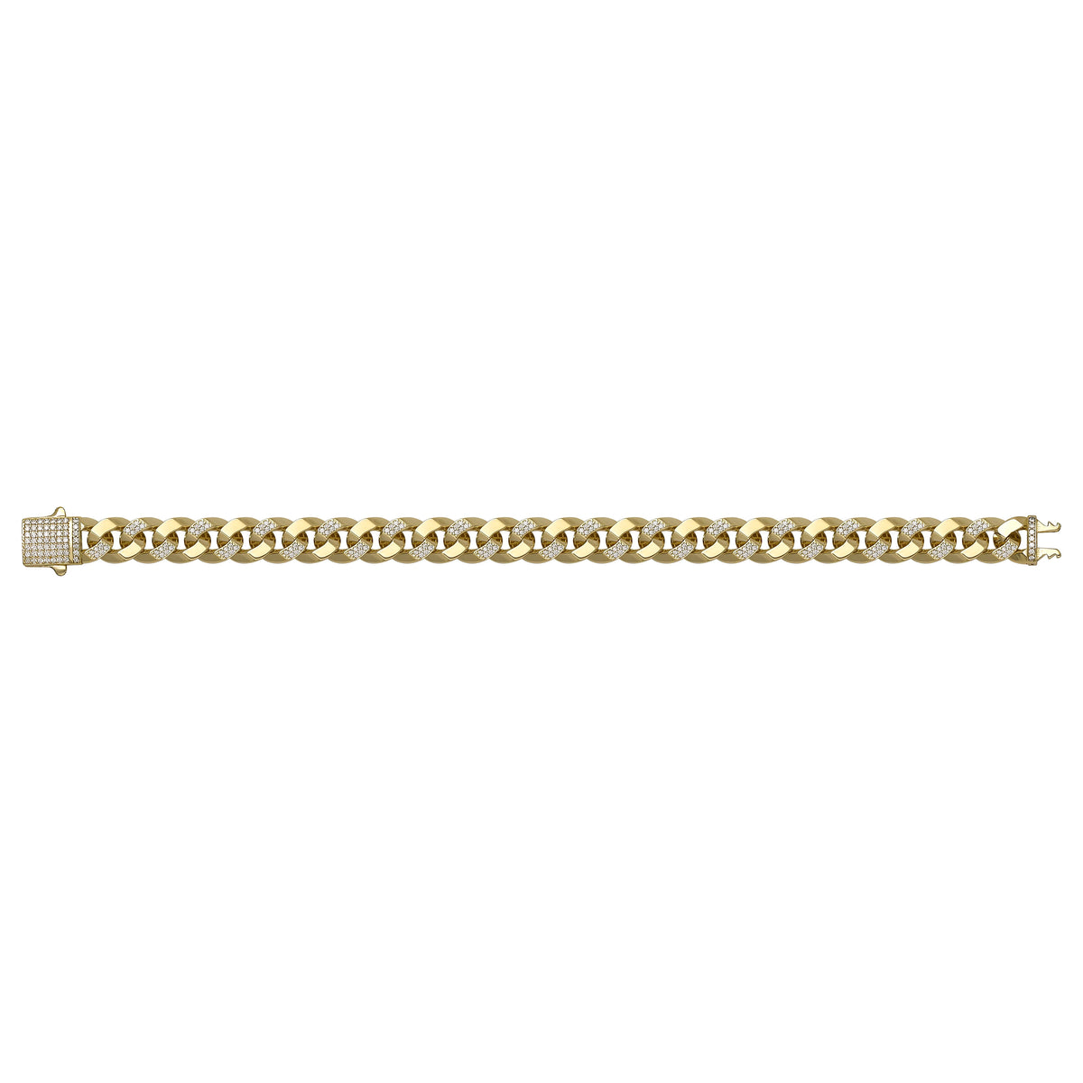 Solid gold curb bracelet, 17.39 g — shown square on a plain background.