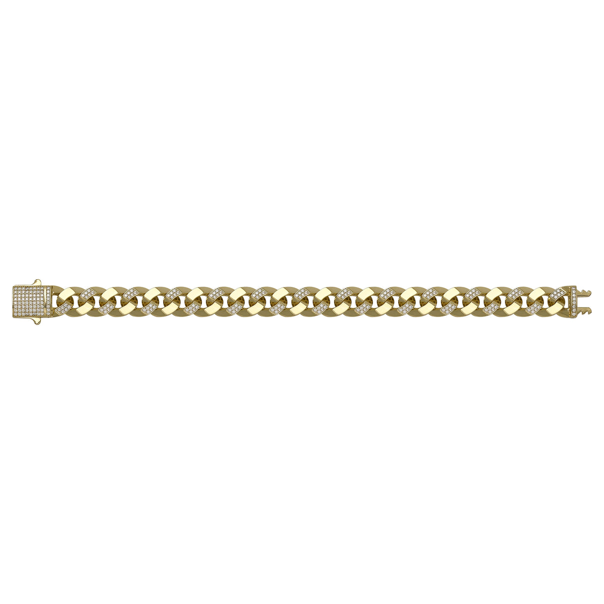 Solid gold curb bracelet, 21.19 g — shown square on a plain background.