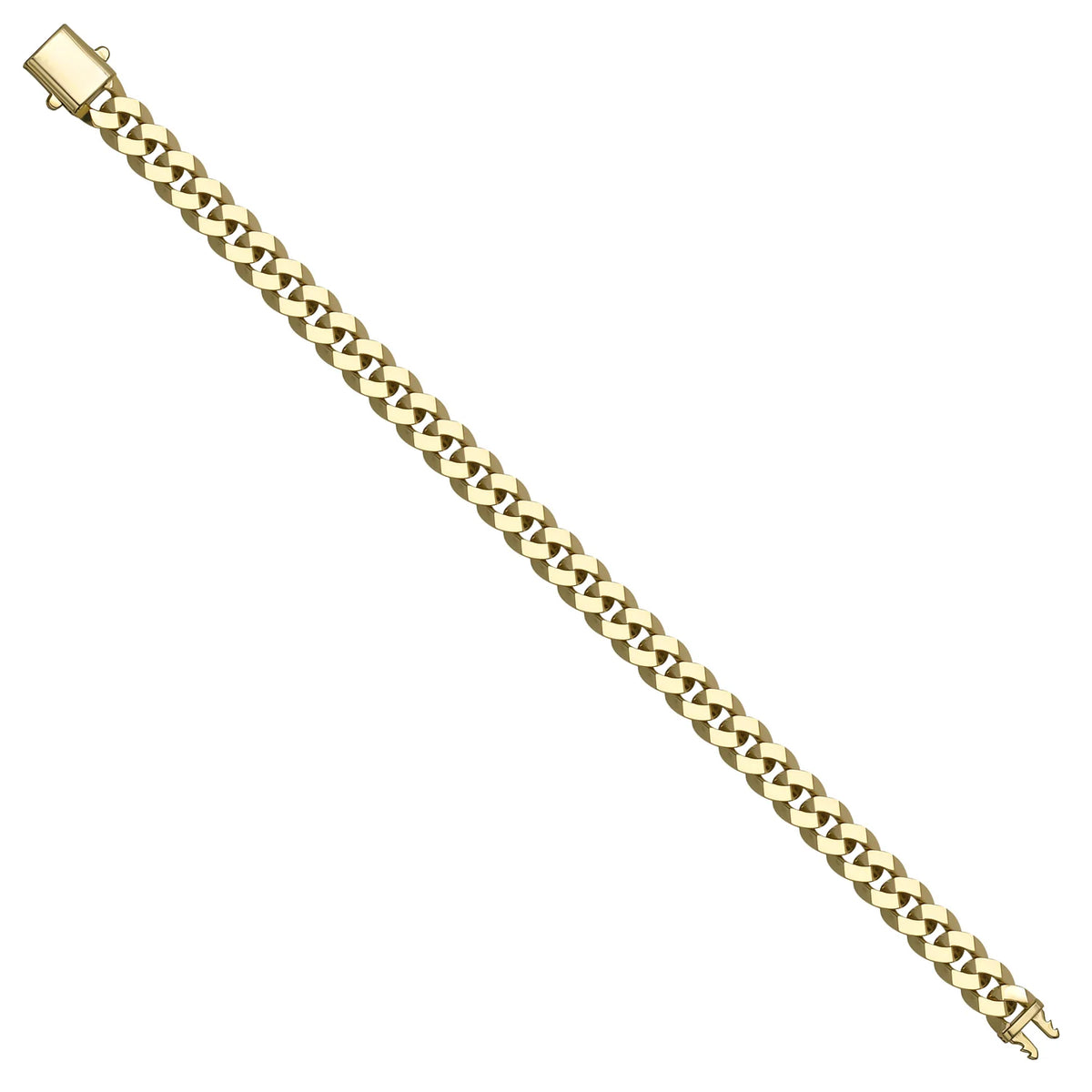 Solid gold curb bracelet, 11.65 g — shown at an angle across the frame.