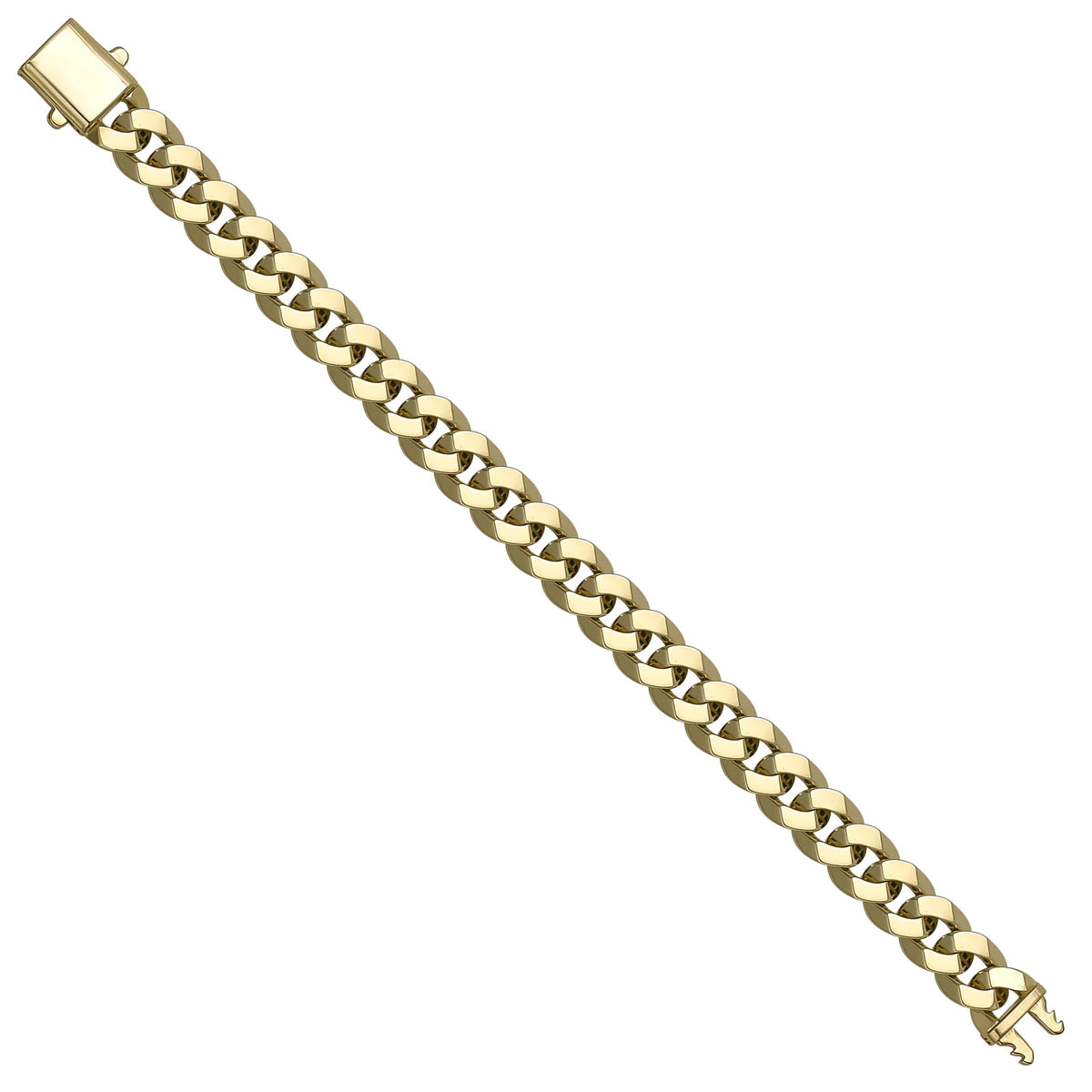 Solid gold curb bracelet, 15.85 g — shown at an angle across the frame.
