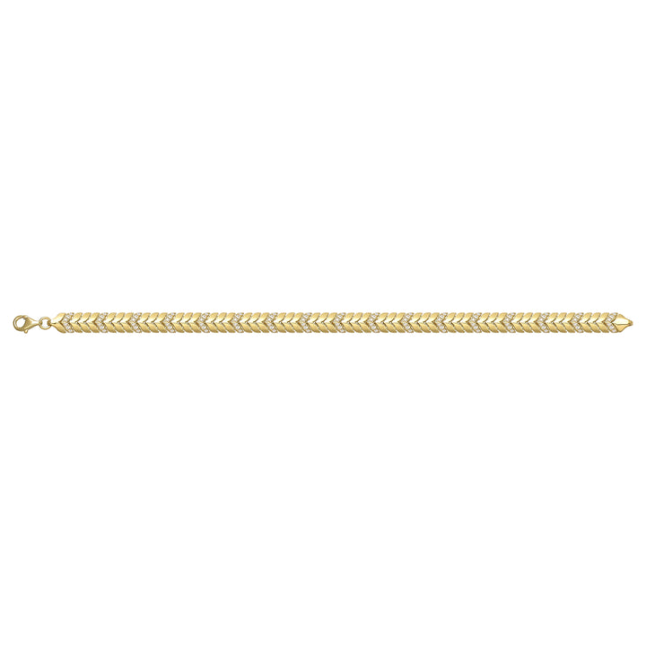 Solid gold herringbone bracelet, 9.10 g — shown square on a plain background.