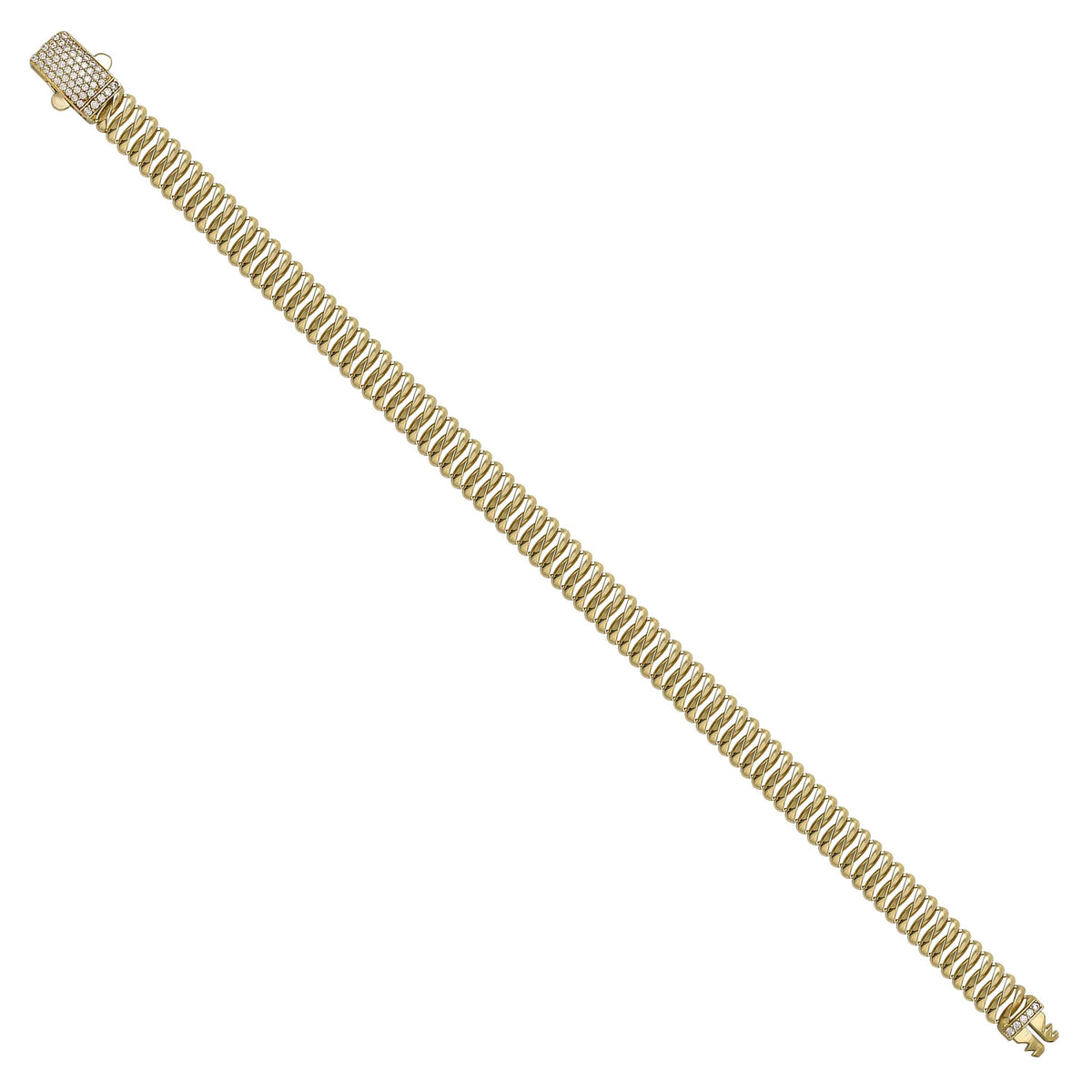 Solid gold braided bracelet, 12.05 g — shown at an angle across the frame.