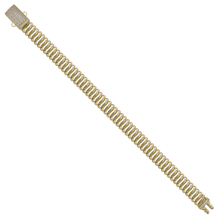 Solid gold braided bracelet, 24.52 g — shown at an angle across the frame.