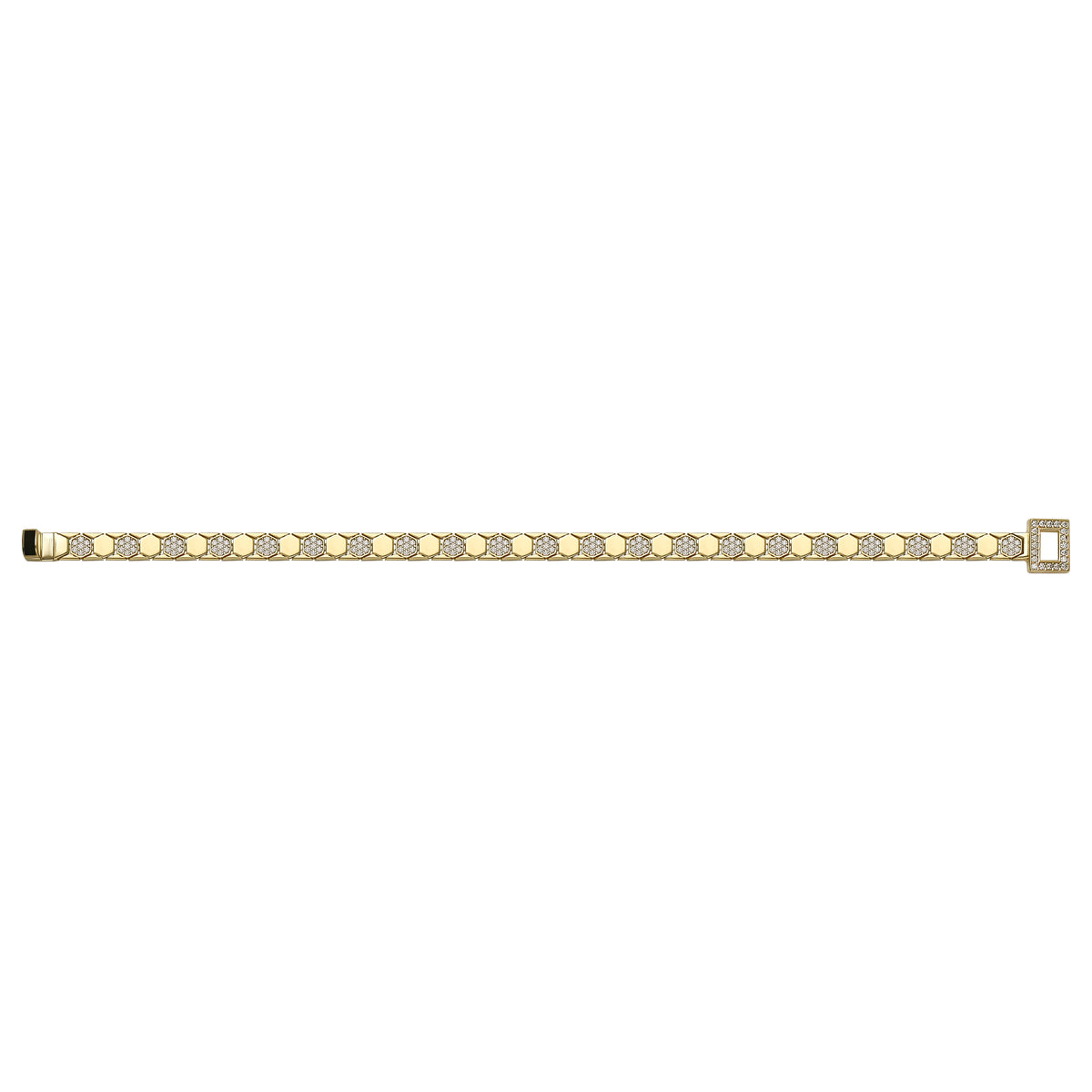 Solid gold honeycomb bracelet, 12.86 g — shown square on a plain background.
