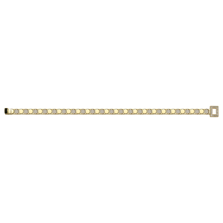 Solid gold honeycomb bracelet, 12.86 g — shown square on a plain background.
