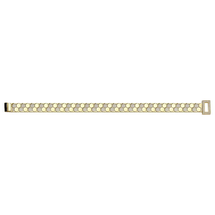 Solid gold honeycomb bracelet, 19.75 g — shown square on a plain background.