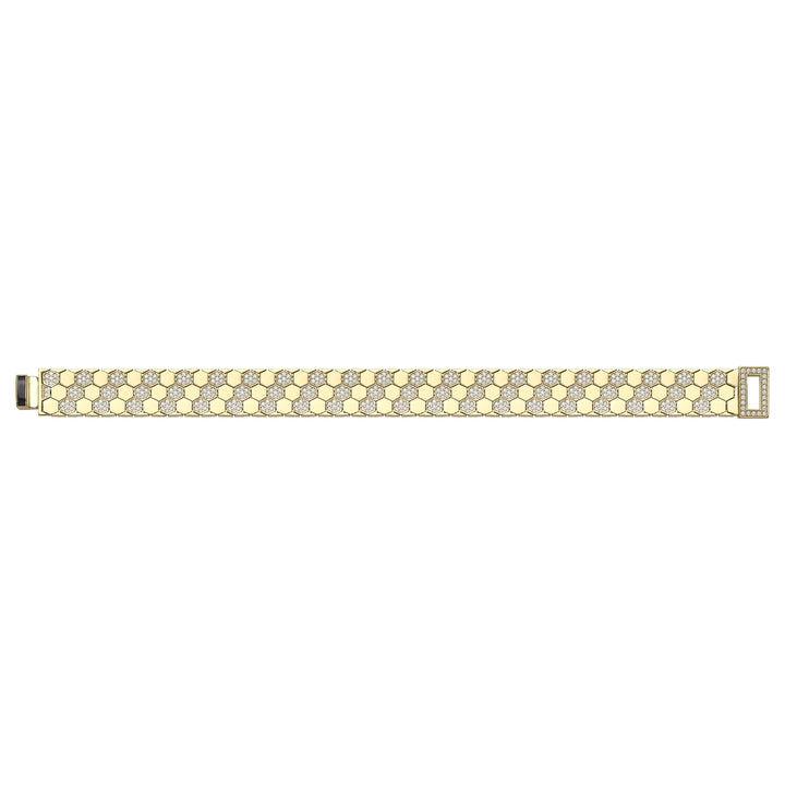 Solid gold honeycomb bracelet, 27.40 g — shown square on a plain background.