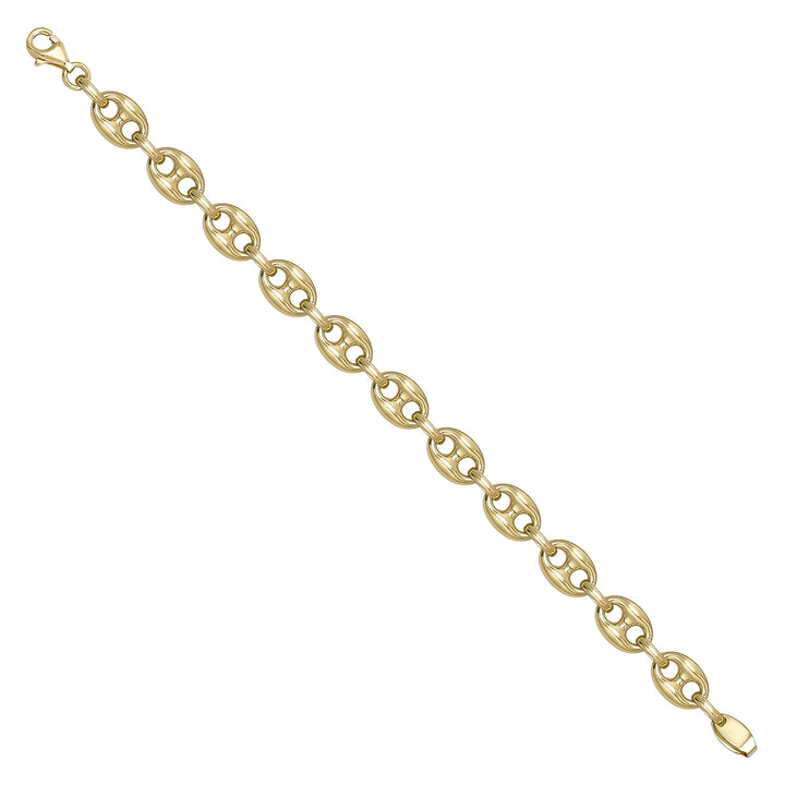 Solid gold mariner bracelet, 16.00 g — shown at an angle across the frame.
