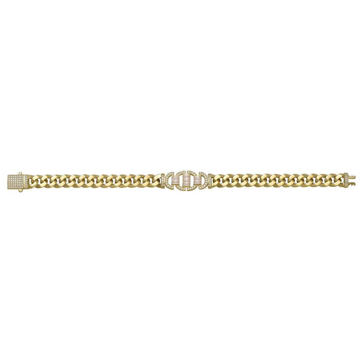 Solid gold curb bracelet, 14.91 g — shown square on a plain background.