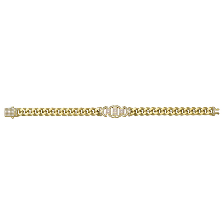 Solid gold curb bracelet, 14.91 g — shown square on a plain background.