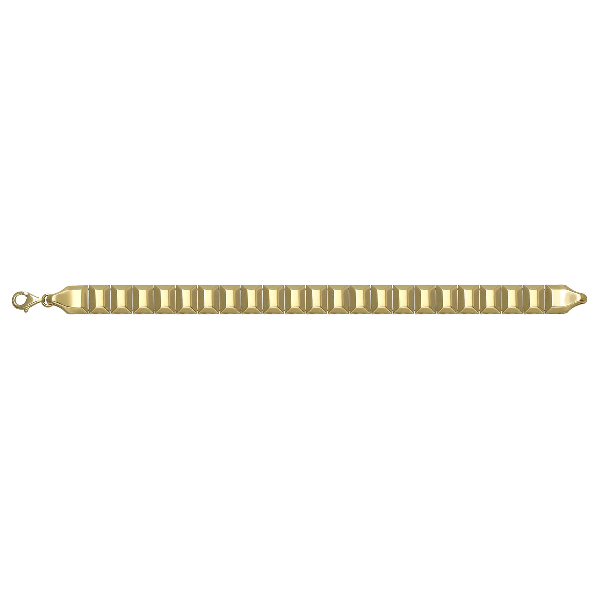 Solid gold id bracelet, 12.90 g — shown square on a plain background.