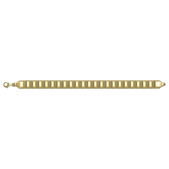 Solid gold id bracelet, 12.90 g — shown square on a plain background.