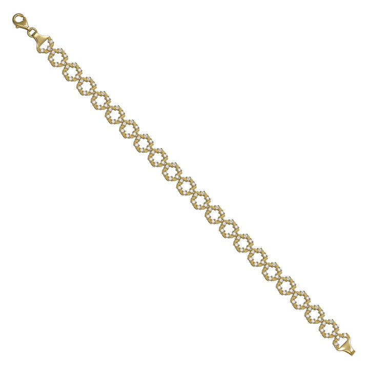Solid gold fancy link bracelet, 11.37 g — shown at an angle across the frame.