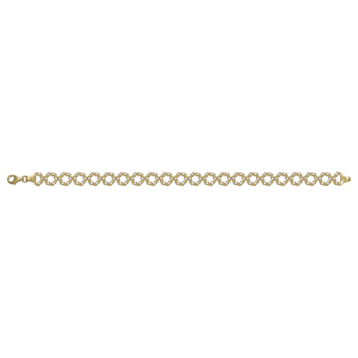 Solid gold fancy link bracelet, 11.37 g — shown square on a plain background.