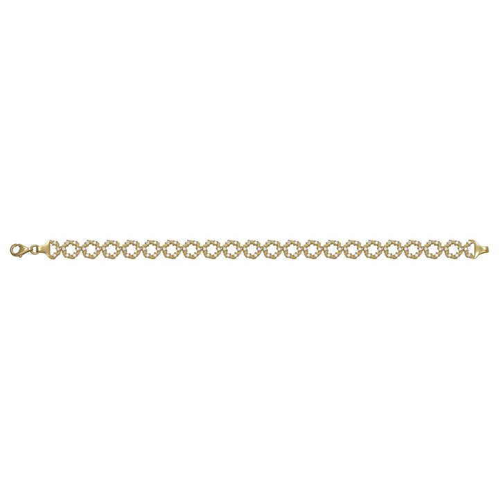 Solid gold fancy link bracelet, 11.37 g — shown square on a plain background.