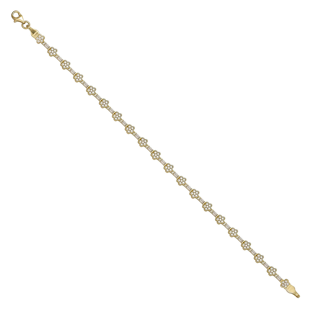 Solid gold fancy link bracelet, 6.07 g — shown at an angle across the frame.